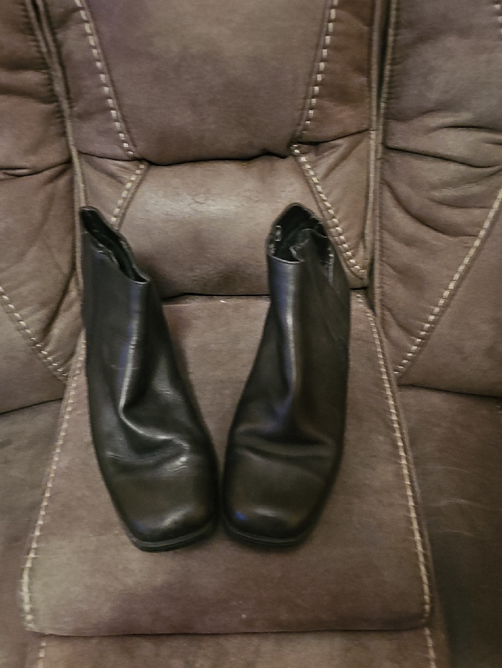 Black Genuine Leather Ankle Boots